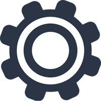 Icon mit einem Zahnrad