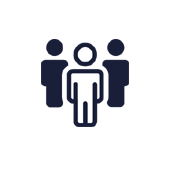 Icon mit einer Personengruppe mit Stern im Hintergrund